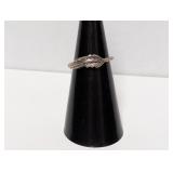.925 Sterling Feather Ring Sz 5
