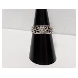 .925 Sterling Flower Ring Sz 8