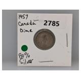 1957 80% Silv Canada Dime