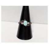 .925 Sterl Opal Clear Stone Ring Sz 9