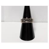 .925 Sterling Crown Ring Sz 7