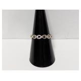 .925 Sterl Diamond Infinity Knot Ring Sz 8