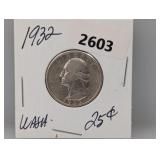 1932 90% Silv Wash Quarter