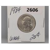 1934 90% Silv Wash Quarter