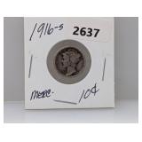 1916-S 90% Silv Mercury Dime