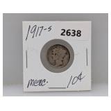 1917-S 90% Silv Mercury Dime