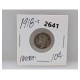 1918-D 90% Silv Mercury Dime