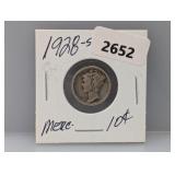1928-S 90% Silv Mercury Dime