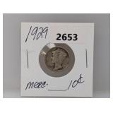 1929 90% Silv Mercury Dime
