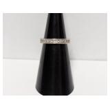 .925 Sterling Clear Stone Infinity Band Sz 5