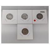 (4) 35% Silv War Nickels