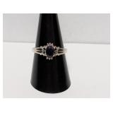 .925 Sterling Sapphire Stone Ring Sz 9