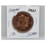 1oz .999 Copper Morgan Round