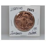 1oz .999 Copper Starving Zombucks