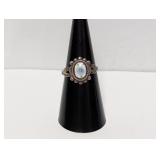 .925 Sterl Floral Enamel Ring Sz 7