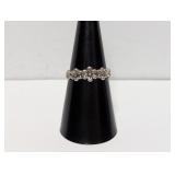 .925 Sterling Flowers Band Sz 7