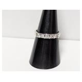 .925 Sterling Clear Stone Ring Sz 8