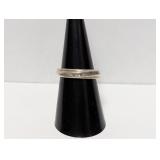 .925 Sterl Swirled Diamond Band Sz 7