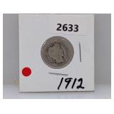 1912 90% Silv Barber Dime