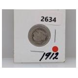 1912 90% Silv Barber Dime