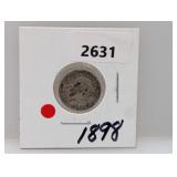 1898 90% Silv Barber Dime