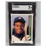 1989 UDeck #1 Ken Griffey Jr Star Rookie HOF SGC 7