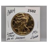 2004 24K Layered 1oz .999 Silv Eagle $1