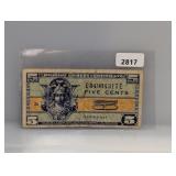 5 Cent Military Payment Certificate