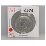 1967 40% Silv JFK Half $1 Dollar