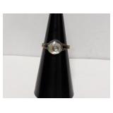 .925 Sterling Round Abalone Ring Sz 5.5