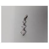 .925 Sterl CZ Three Stone Pendant