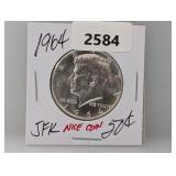 1964 90% Silv JFK Half $1 Dollar