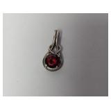 .925 Sterl Red Stone Pendant