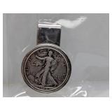 1940 90% Silv Walking Liberty Half $1 Money Clip