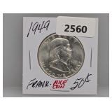 1949 90% Silv Franklin Half $1 Dollar