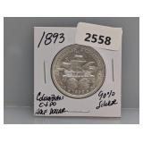1893 90% Silv Columbian Expo Half $1