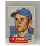 1953 Topps #133 Gil Coan Corners/Edges/Creases