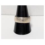 .925 Sterl Floral Design Band Sz 11