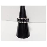 .925 Sterling Sapphire Stones Ring Sz 6