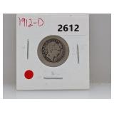 1912-D 90% Silv Barber Dime