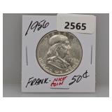 1956 90-% Silv Franklin Half $1 Dollar