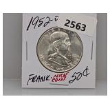 1952-D 90% Silv Franklin Half $1 Dollar