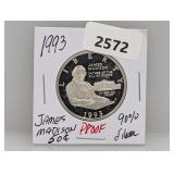 1993 90% Silv PF Madison Half $1 Dollar