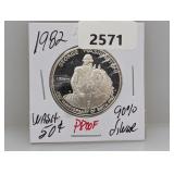 1982 90% Silv PF Wash Half $1 Dollar