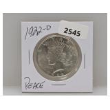 1922-D 90% Silv Peace $1 Dollar