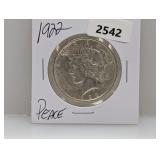 1922 90% Silv Peace $1 Dollar
