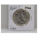 1922-D 90% Silv Peace $1 Dollar