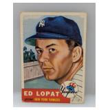 1953 Topps Ed Lopat Yankees Creases/Corners/Edges