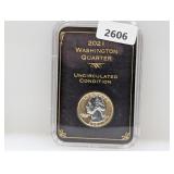 2021 UNC Gold Layered Wash Quarter