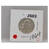 1964-D 90% Silv Wash Quarter